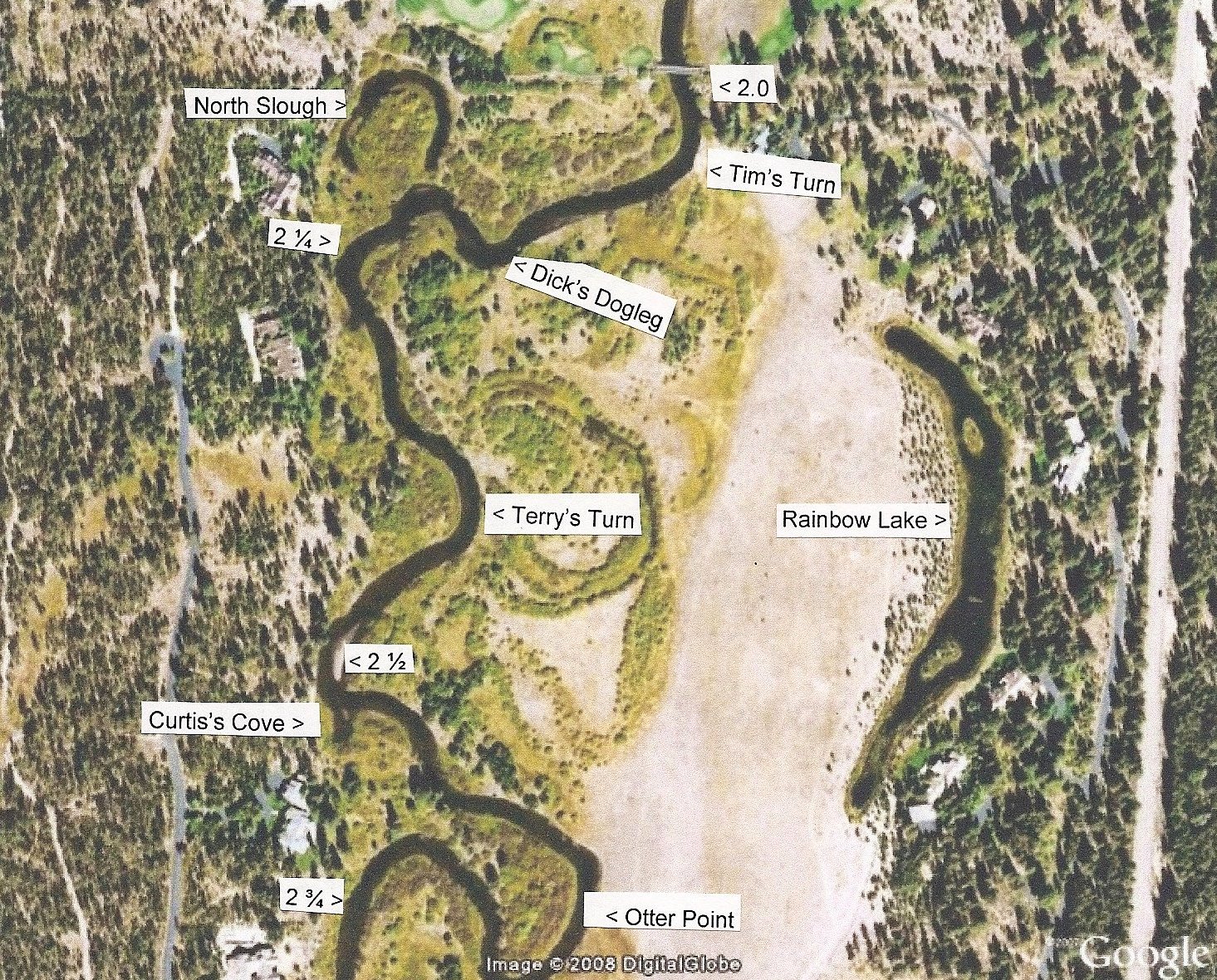 Little Deschutes River Maps Miles and Named Points